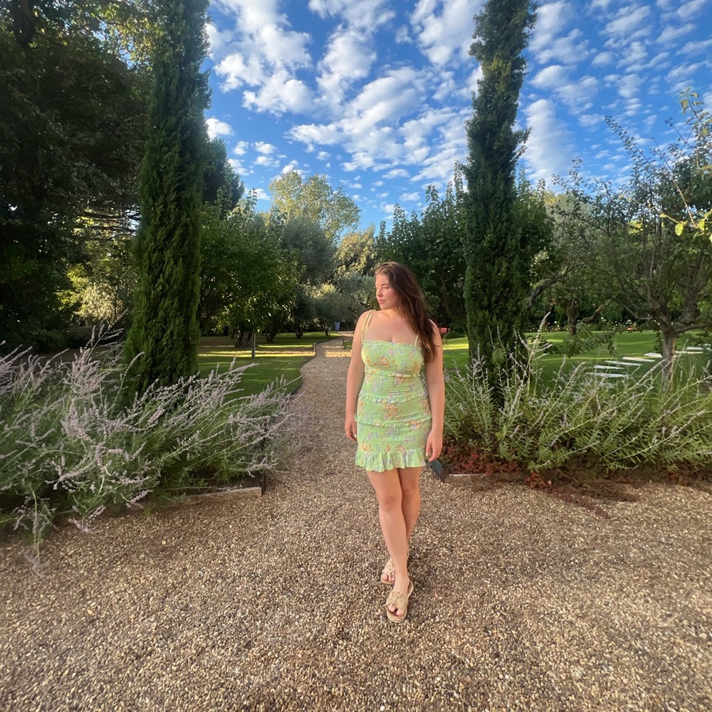 American Eagle Outfitters Lime Floral Dress